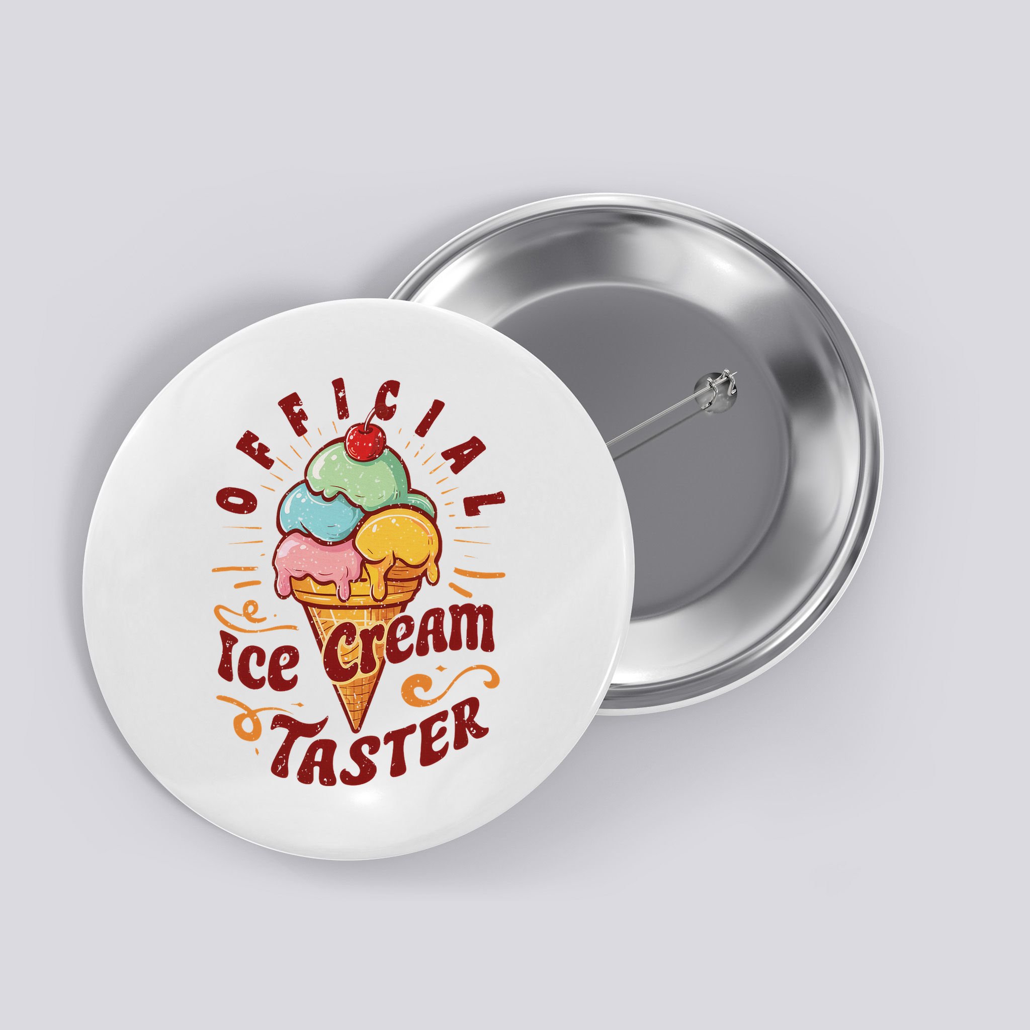 Funny Ice Cream Taster Adult Button