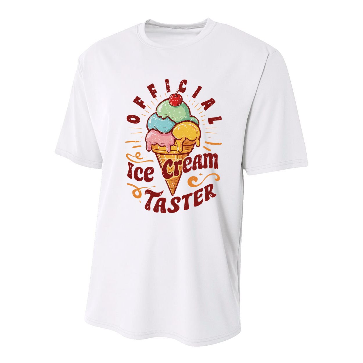 Funny Ice Cream Taster Adult Youth Performance Sprint T-Shirt