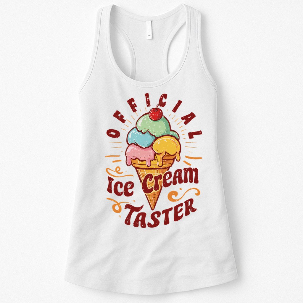 Funny Ice Cream Taster Adult Womens Tank Top