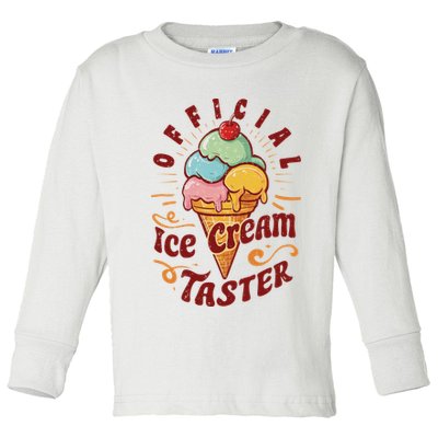 Funny Ice Cream Taster Adult Toddler Long Sleeve Shirt