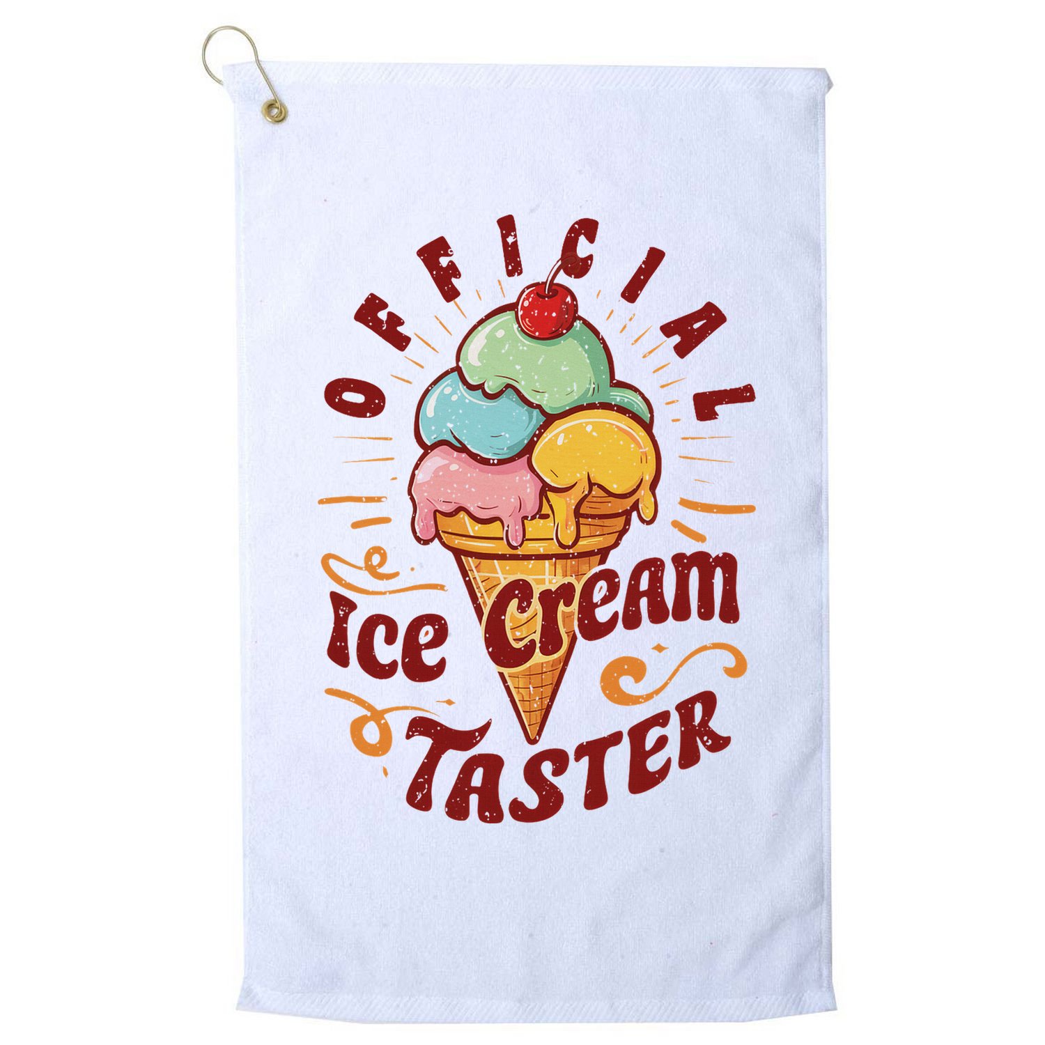 Funny Ice Cream Taster Adult Golf Towel
