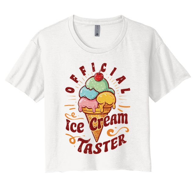 Funny Ice Cream Taster Adult Crop Top