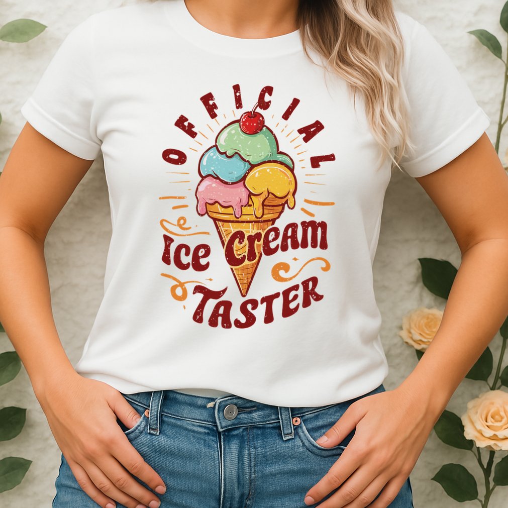 Funny Ice Cream Taster Adult Womens T-Shirt