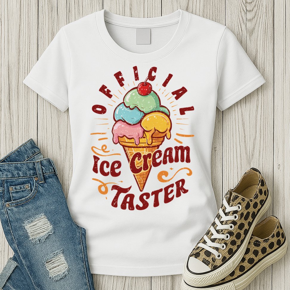 Funny Ice Cream Taster Adult Womens T-Shirt