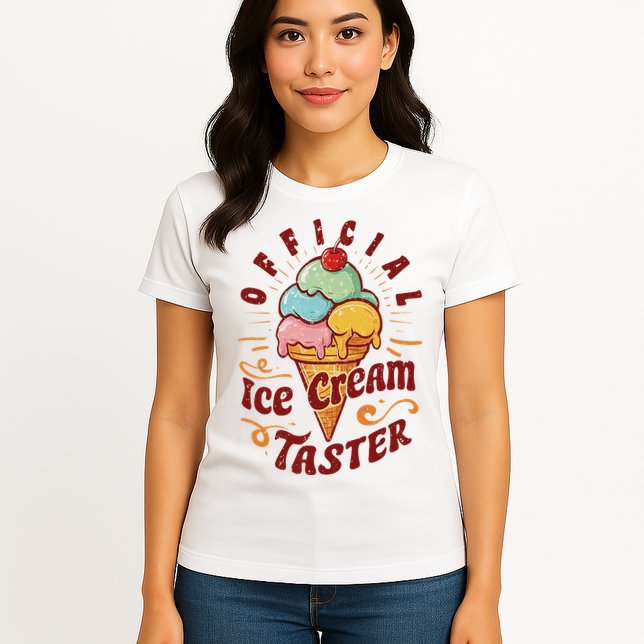 Funny Ice Cream Taster Adult Womens T-Shirt