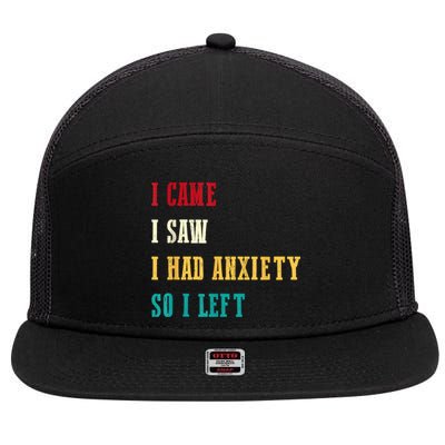 Funny I Came I Saw For Women Humor Retro For Women 7 Panel Mesh Trucker Snapback Hat