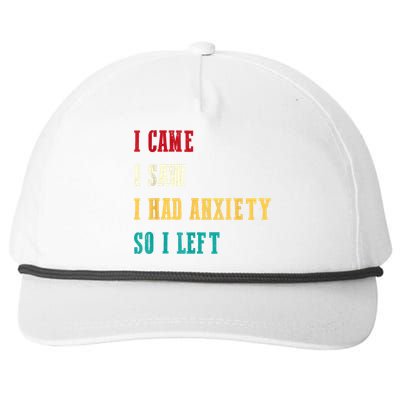 Funny I Came I Saw For Women Humor Retro For Women Snapback Five-Panel Rope Hat