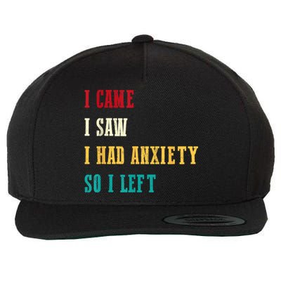 Funny I Came I Saw For Women Humor Retro For Women Wool Snapback Cap