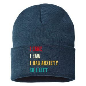 Funny I Came I Saw For Women Humor Retro For Women Sustainable Knit Beanie