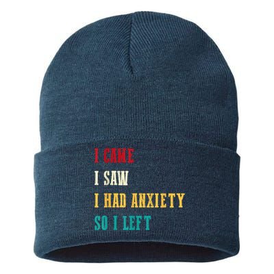 Funny I Came I Saw For Women Humor Retro For Women Sustainable Knit Beanie