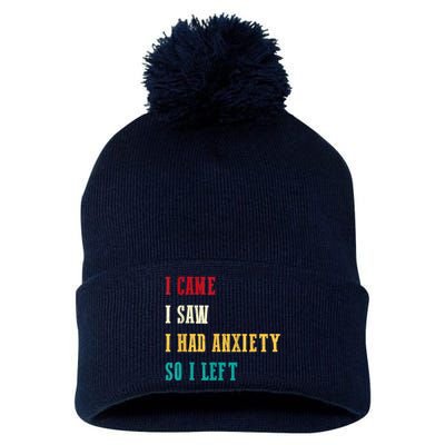 Funny I Came I Saw For Women Humor Retro For Women Pom Pom 12in Knit Beanie