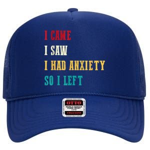 Funny I Came I Saw For Women Humor Retro For Women High Crown Mesh Back Trucker Hat