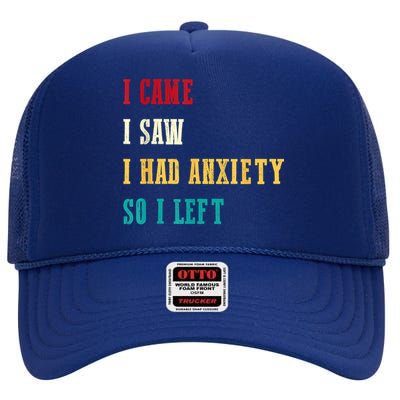 Funny I Came I Saw For Women Humor Retro For Women High Crown Mesh Back Trucker Hat