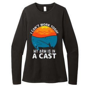 Fisherman I Can't Work Today My Arm Is in Cast Funny Fishing Womens CVC Long Sleeve Shirt