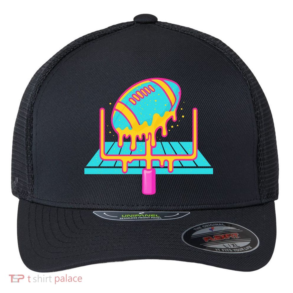 Football Ice Cream Drip Flexfit Unipanel Trucker Cap