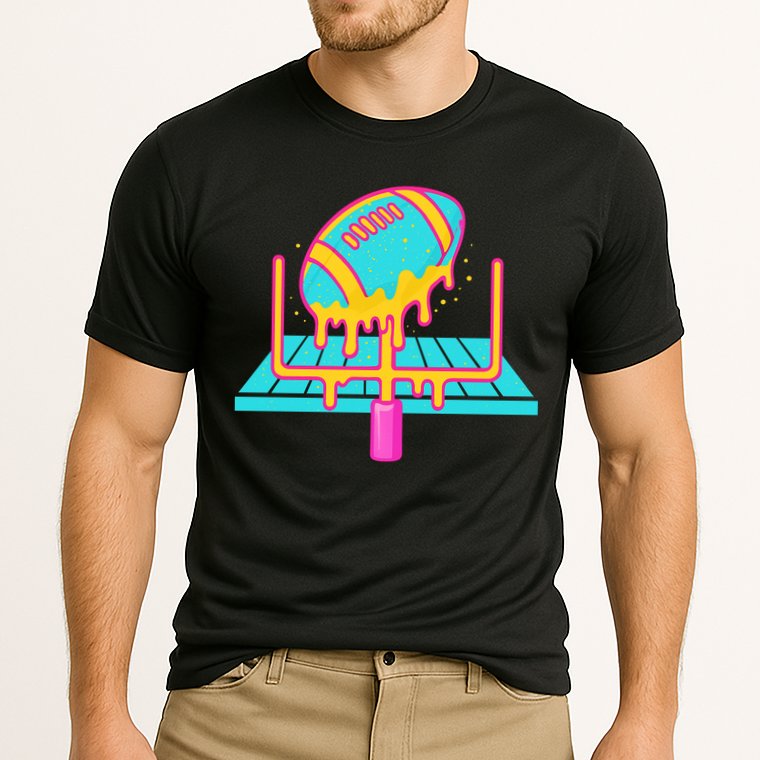 Football Ice Cream Drip Cooling Performance Crew T-Shirt