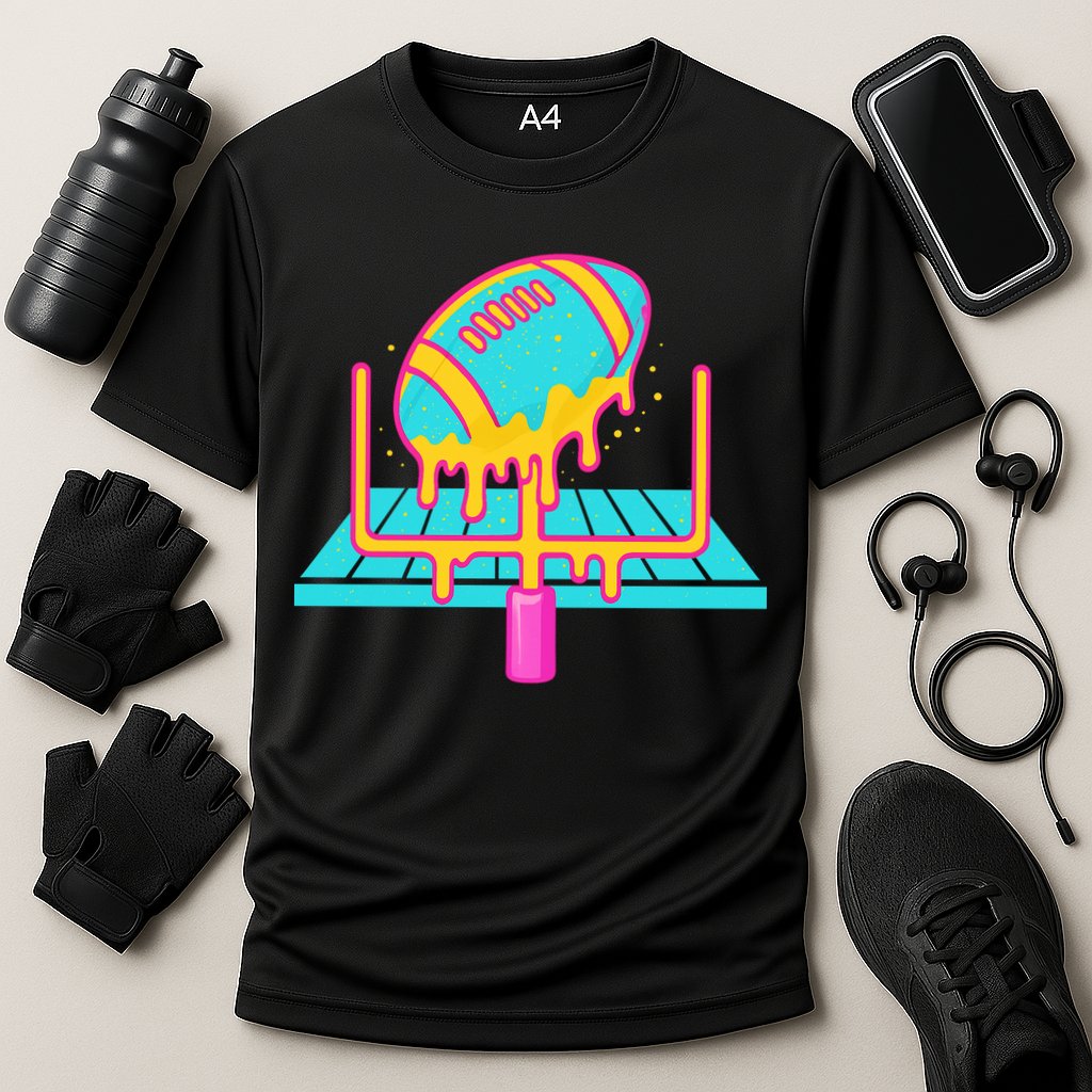 Football Ice Cream Drip Cooling Performance Crew T-Shirt