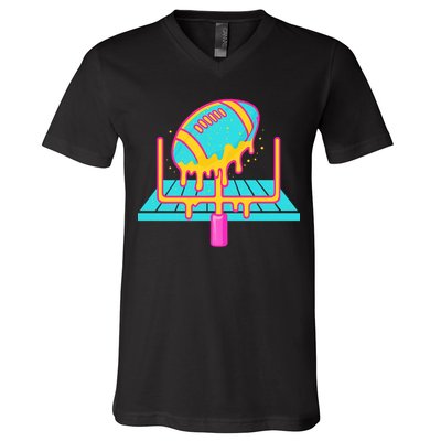 Football Ice Cream Drip V-Neck T-Shirt