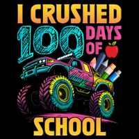 Funny I Crushed 100 Days Of School Monster Truck Impact Tech Backpack