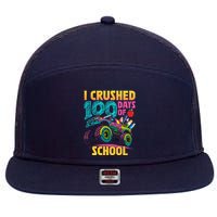 Funny I Crushed 100 Days Of School Monster Truck 7 Panel Mesh Trucker Snapback Hat