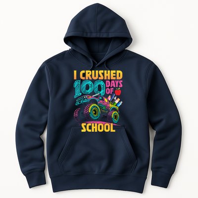 Funny I Crushed 100 Days Of School Monster Truck Hoodie