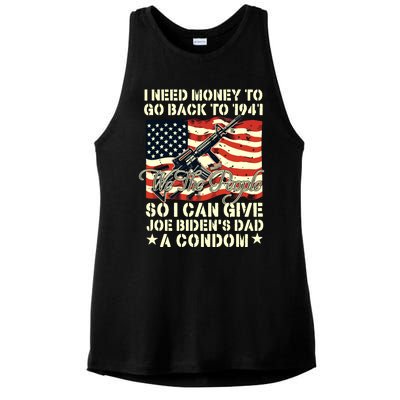 Funny I Can Give Joe Bidens Dad A Condom Ladies PosiCharge Tri-Blend Wicking Tank