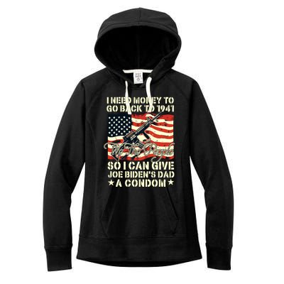 Funny I Can Give Joe Bidens Dad A Condom Women's Fleece Hoodie