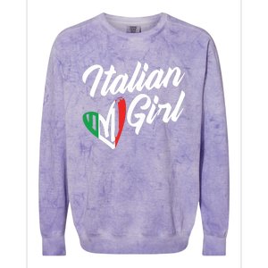 Funny Italy Culture Italian Roots Cute Italian Girl Colorblast Crewneck Sweatshirt