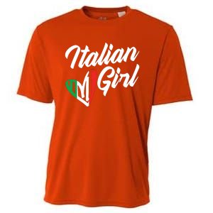 Funny Italy Culture Italian Roots Cute Italian Girl Cooling Performance Crew T-Shirt