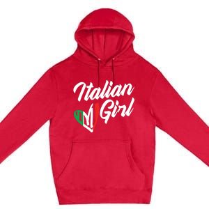 Funny Italy Culture Italian Roots Cute Italian Girl Premium Pullover Hoodie