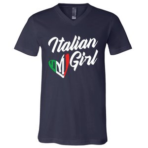 Funny Italy Culture Italian Roots Cute Italian Girl V-Neck T-Shirt