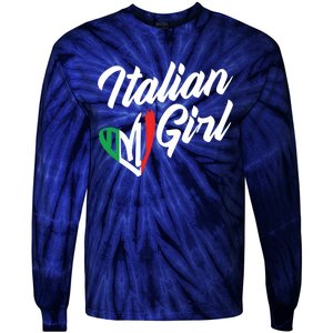 Funny Italy Culture Italian Roots Cute Italian Girl Tie-Dye Long Sleeve Shirt