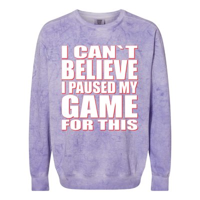 Funny I Cant Believe I Paused My Game For This Gamer Gift Great Gift Colorblast Crewneck Sweatshirt