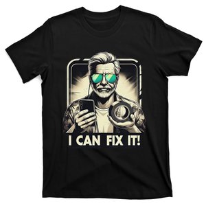 Funny I Can Fix It Duct Tape Man Design T-Shirt