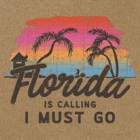 Florida Is Calling I Must Go Summer Vacation Gift Cotton Canvas Backpack