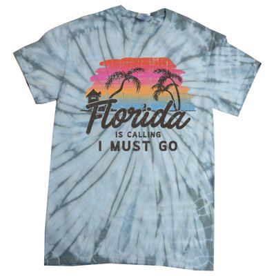 Florida Is Calling I Must Go Summer Vacation Gift Tie-Dye T-Shirt