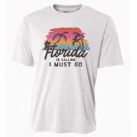 Florida Is Calling I Must Go Summer Vacation Gift Cooling Performance Crew T-Shirt