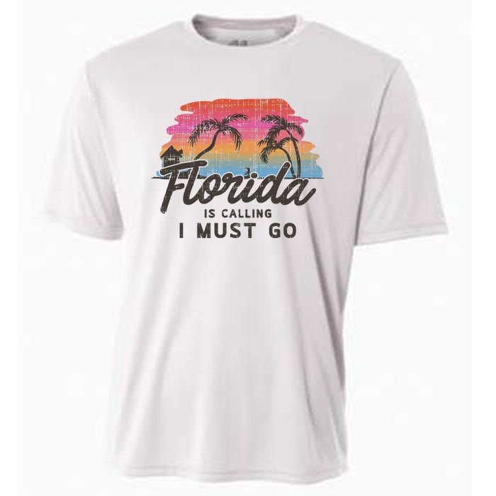 Florida Is Calling I Must Go Summer Vacation Gift Cooling Performance Crew T-Shirt