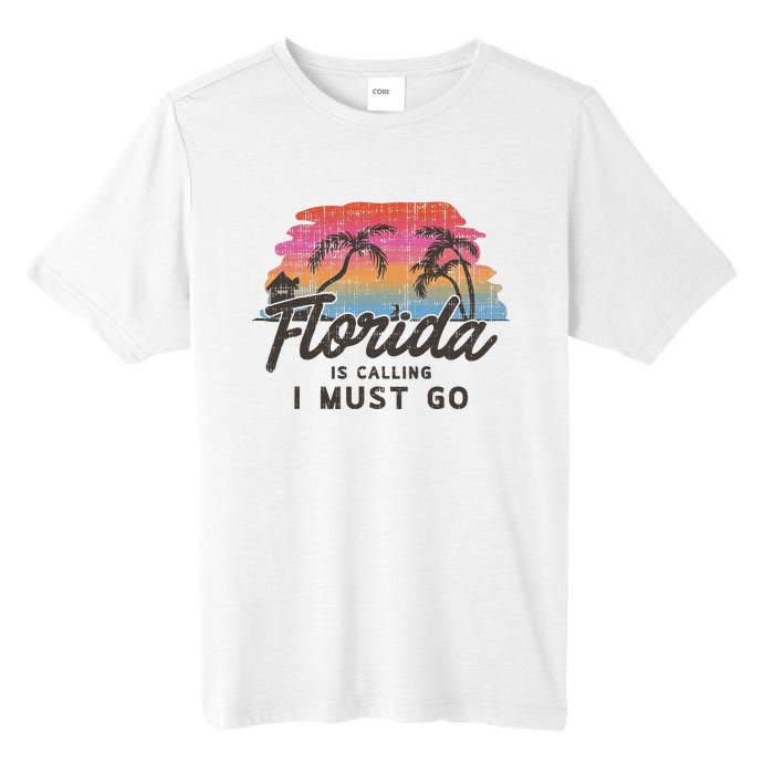 Florida Is Calling I Must Go Summer Vacation Gift Tall Fusion ChromaSoft Performance T-Shirt