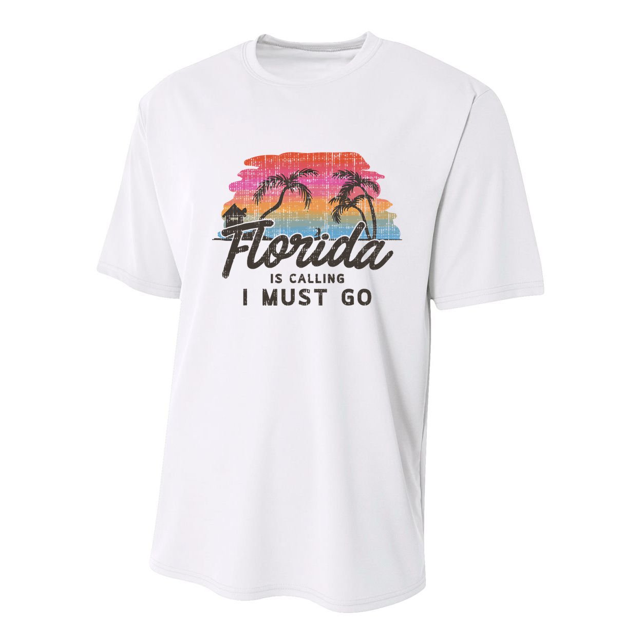 Florida Is Calling I Must Go Summer Vacation Gift Youth Performance Sprint T-Shirt