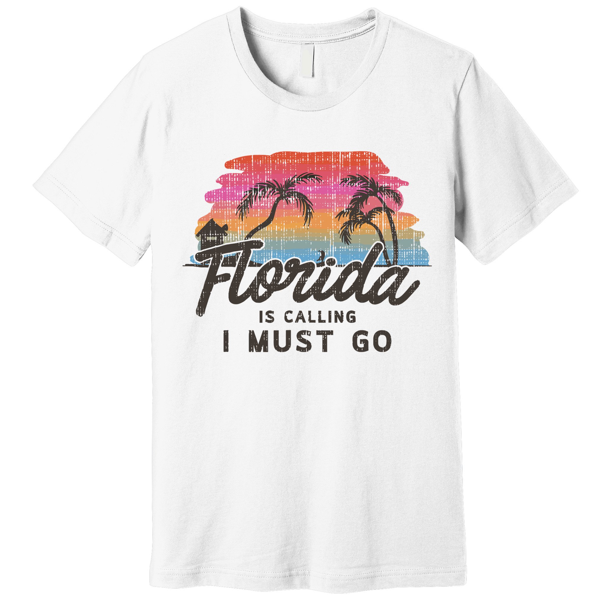 Florida Is Calling I Must Go Summer Vacation Gift Premium T-Shirt