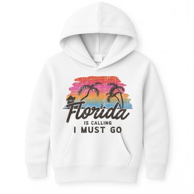 Florida Is Calling I Must Go Summer Vacation Gift Kids Hoodie