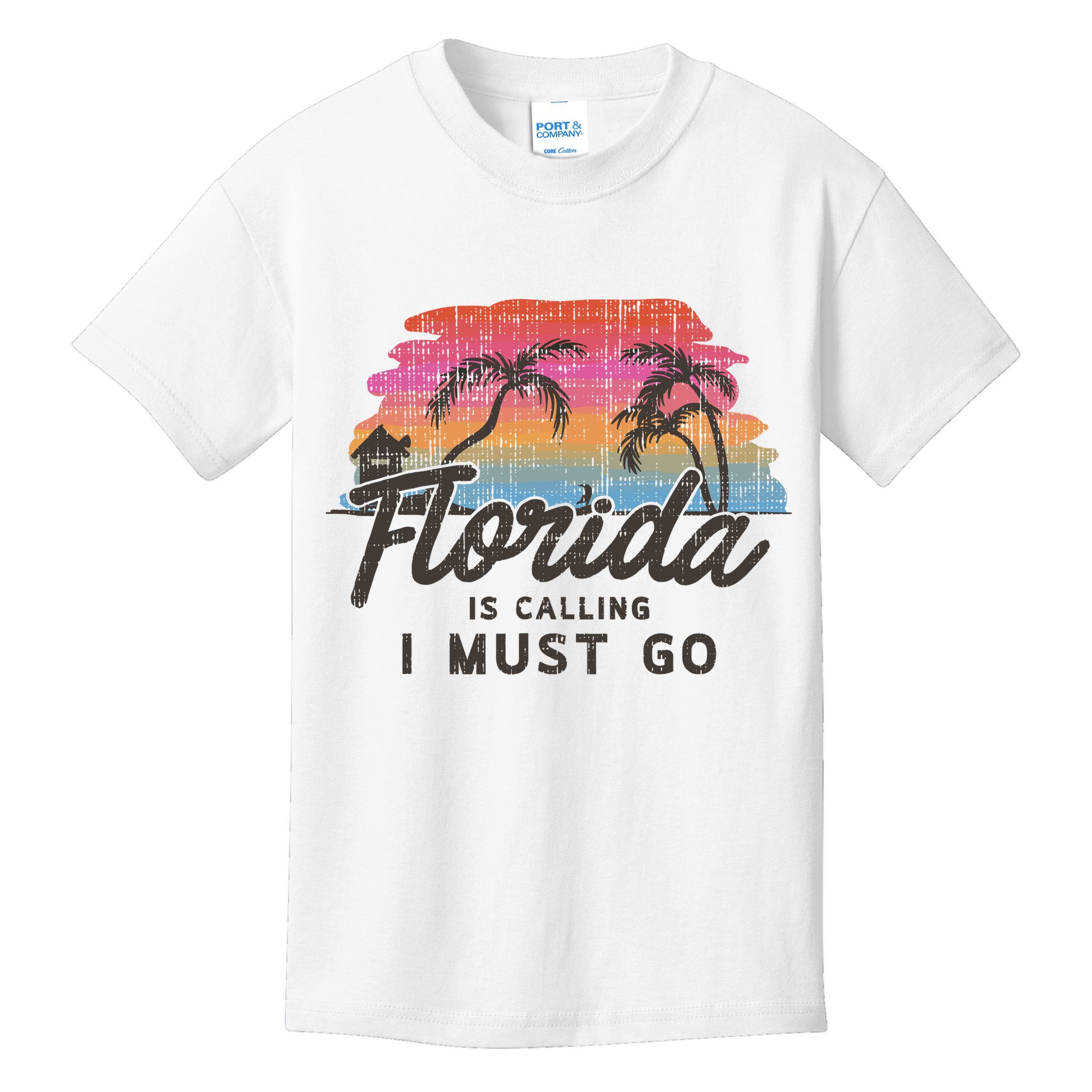 Florida Is Calling I Must Go Summer Vacation Gift Kids T-Shirt