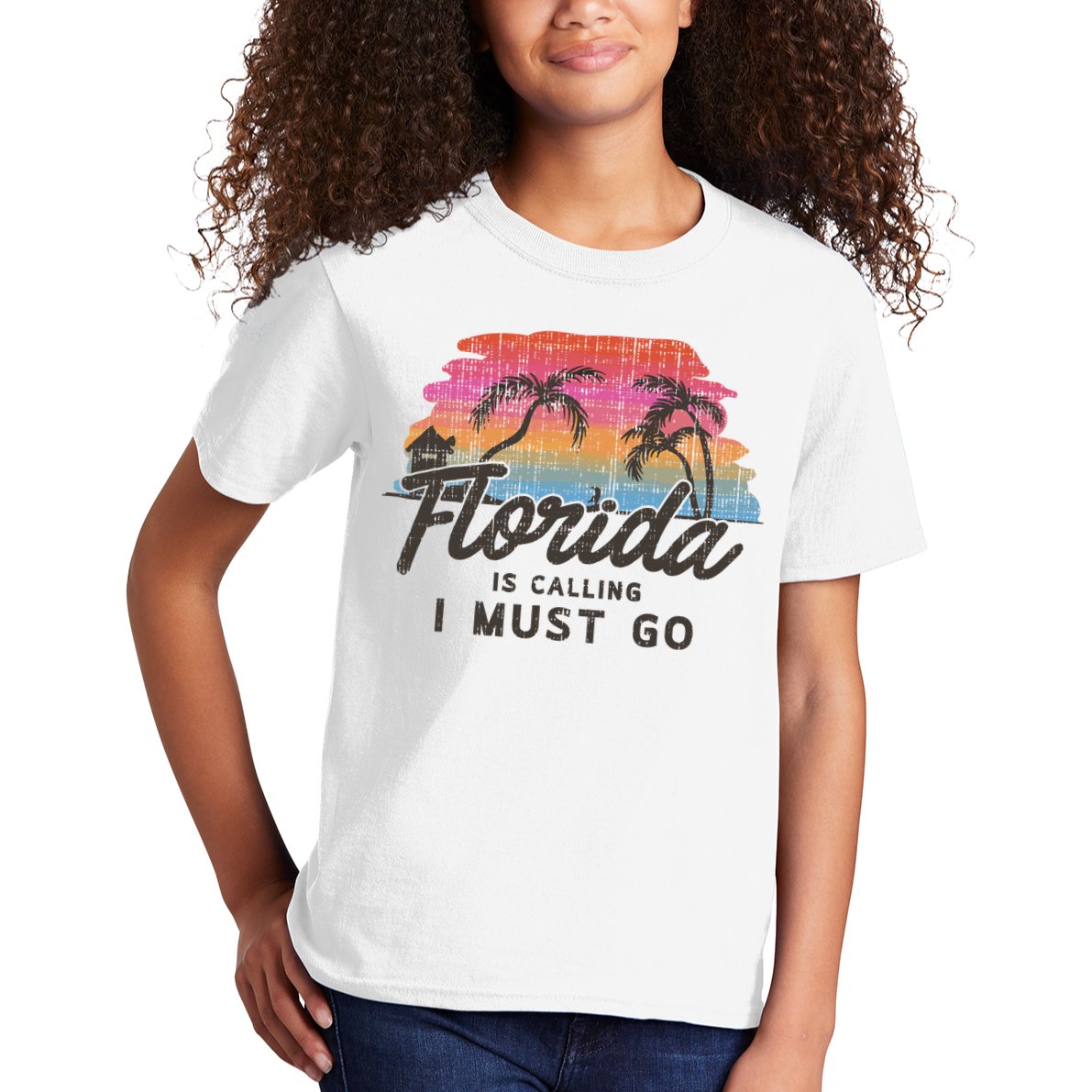 Florida Is Calling I Must Go Summer Vacation Gift Kids T-Shirt