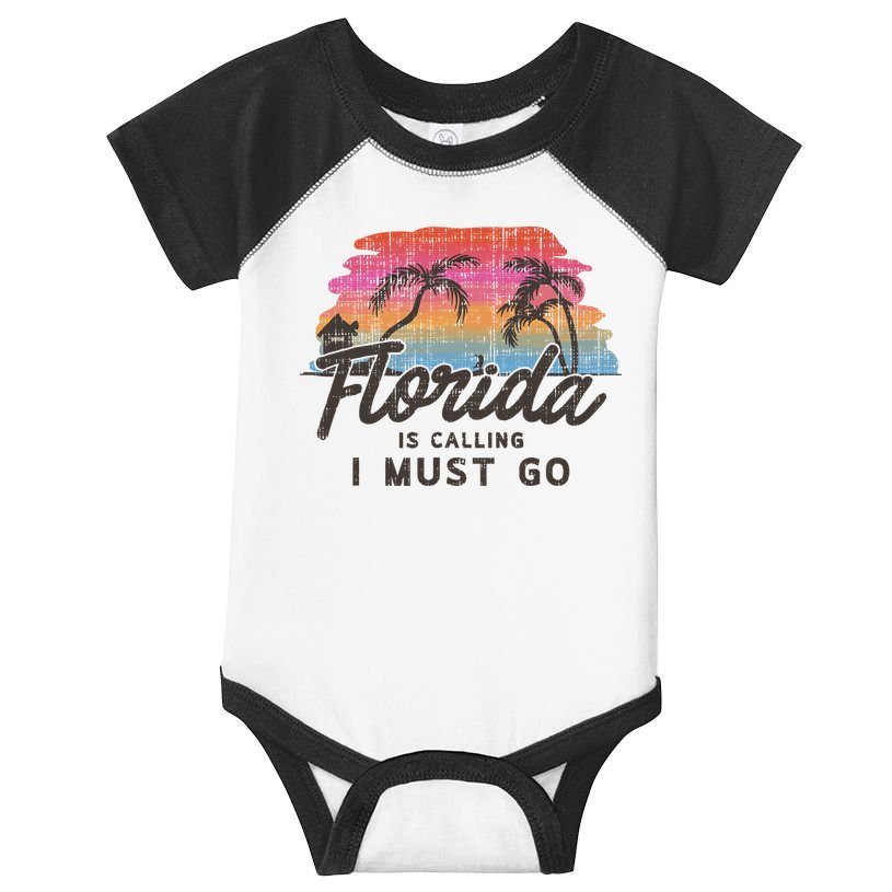 Florida Is Calling I Must Go Summer Vacation Gift Infant Baby Jersey Bodysuit