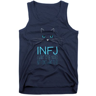 Funny INFJ Cat Lover Introvert Me Time Cat Lady Humor Tank Top