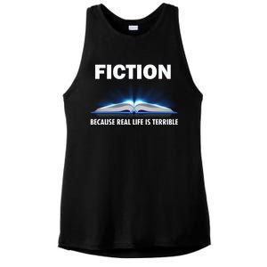 Fiction Because Real Life Is Terrible Ladies PosiCharge Tri-Blend Wicking Tank