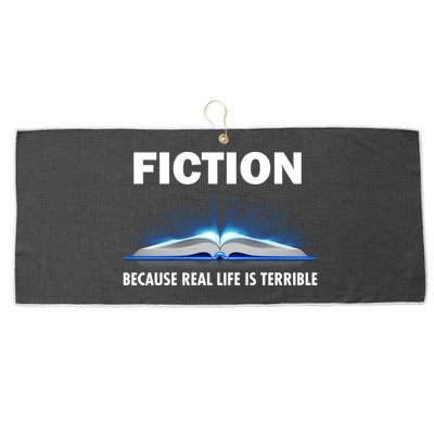 Fiction Because Real Life Is Terrible Large Microfiber Waffle Golf Towel
