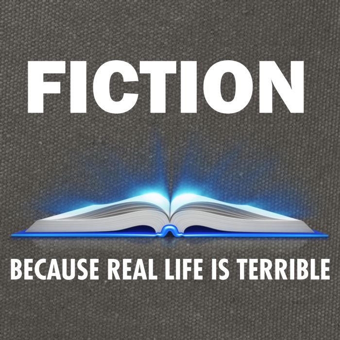 Fiction Because Real Life Is Terrible Cotton Canvas Backpack