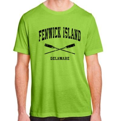 Fenwick Island Delaware Vintage Nautical Crossed Oars Gift Adult ChromaSoft Performance T-Shirt